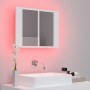 Armario espejo de baño con luz LED acrílico blanco 60x12x45 cm de vidaXL, Tocadores de baño - Ref: Foro24-804956, Precio: 49,...