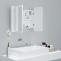 Armario espejo de baño con luz LED acrílico blanco 60x12x45 cm de vidaXL, Tocadores de baño - Ref: Foro24-804956, Precio: 49,...