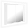 Armario espejo de baño LED acrílico blanco brillo 60x12x45 cm de vidaXL, Tocadores de baño - Ref: Foro24-804961, Precio: 54,5...