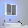 Armario espejo de baño LED acrílico blanco brillo 60x12x45 cm de vidaXL, Tocadores de baño - Ref: Foro24-804961, Precio: 54,5...