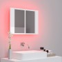 Armario espejo de baño LED acrílico blanco brillo 60x12x45 cm de vidaXL, Tocadores de baño - Ref: Foro24-804961, Precio: 54,5...