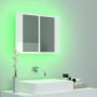 Armario espejo de baño LED acrílico blanco brillo 60x12x45 cm de vidaXL, Tocadores de baño - Ref: Foro24-804961, Precio: 54,5...