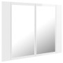 Armario espejo de baño LED acrílico blanco brillo 60x12x45 cm de vidaXL, Tocadores de baño - Ref: Foro24-804961, Precio: 54,5...