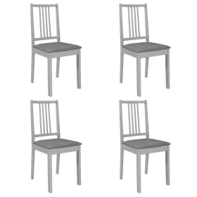 Dining chairs with solid gray wood cushions, 4 units by vidaXL, dining chairs - Ref: Foro24-247639, Price: 189,26 €, Discount: %