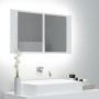 Armario espejo de baño con luz LED acrílico blanco 80x12x45 cm de vidaXL, Tocadores de baño - Ref: Foro24-804964, Precio: 54,...