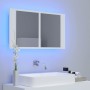 Armario espejo de baño con luz LED acrílico blanco 80x12x45 cm de vidaXL, Tocadores de baño - Ref: Foro24-804964, Precio: 54,...