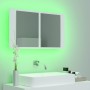 Armario espejo de baño con luz LED acrílico blanco 80x12x45 cm de vidaXL, Tocadores de baño - Ref: Foro24-804964, Precio: 54,...