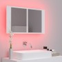 Bathroom mirror cabinet with LED light white acrylic 80x12x45 cm by vidaXL, bathroom vanities - Ref: Foro24-804964, Price: 55...