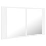 Armario espejo de baño con luz LED acrílico blanco 80x12x45 cm de vidaXL, Tocadores de baño - Ref: Foro24-804964, Precio: 54,...