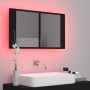 Armario espejo de baño con luz LED acrílico negro 80x12x45 cm de vidaXL, Tocadores de baño - Ref: Foro24-804965, Precio: 70,6...