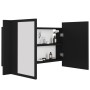 Armario espejo de baño con luz LED acrílico negro 80x12x45 cm de vidaXL, Tocadores de baño - Ref: Foro24-804965, Precio: 70,6...