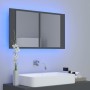 Armario espejo de baño con luz LED acrílico gris 80x12x45 cm de vidaXL, Tocadores de baño - Ref: Foro24-804966, Precio: 61,08...