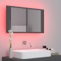 Gray acrylic bathroom mirror cabinet with LED light 80x12x45 cm by vidaXL, bathroom vanities - Ref: Foro24-804966, Price: 61,...