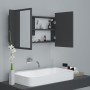 Armario espejo de baño con luz LED acrílico gris 80x12x45 cm de vidaXL, Tocadores de baño - Ref: Foro24-804966, Precio: 61,08...