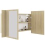 Armario espejo de baño LED acrílico roble Sonoma 80x12x45 cm de vidaXL, Tocadores de baño - Ref: Foro24-804967, Precio: 54,04...