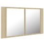 LED-Badezimmerspiegelschrank aus Sonoma-Eiche-Acryl, 80 x 12 x 45 cm von vidaXL, Badezimmerwaschtische - Ref: Foro24-804967, ...