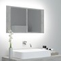 Armario espejo baño luz LED acrílico gris hormigón 80x12x45 cm de vidaXL, Tocadores de baño - Ref: Foro24-804968, Precio: 62,...