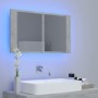 Armario espejo baño luz LED acrílico gris hormigón 80x12x45 cm de vidaXL, Tocadores de baño - Ref: Foro24-804968, Precio: 62,...