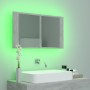 Armario espejo baño luz LED acrílico gris hormigón 80x12x45 cm de vidaXL, Tocadores de baño - Ref: Foro24-804968, Precio: 62,...