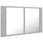 Armario espejo baño luz LED acrílico gris hormigón 80x12x45 cm de vidaXL, Tocadores de baño - Ref: Foro24-804968, Precio: 62,...