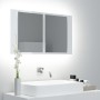 Armario espejo de baño LED acrílico blanco brillo 80x12x45 cm de vidaXL, Tocadores de baño - Ref: Foro24-804969, Precio: 68,2...