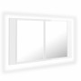 Armario espejo de baño LED acrílico blanco brillo 80x12x45 cm de vidaXL, Tocadores de baño - Ref: Foro24-804969, Precio: 68,2...