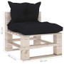 Zentrales Gartensofa aus Paletten mit Kissen aus Kiefernholz von vidaXL, Outdoor-Sofas - Ref: Foro24-3066069, Preis: 71,99 €,...