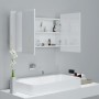 Armario espejo de baño LED acrílico blanco brillo 80x12x45 cm de vidaXL, Tocadores de baño - Ref: Foro24-804969, Precio: 68,2...