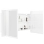 Armario espejo de baño LED acrílico blanco brillo 80x12x45 cm de vidaXL, Tocadores de baño - Ref: Foro24-804969, Precio: 68,2...