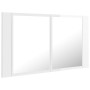 Armario espejo de baño LED acrílico blanco brillo 80x12x45 cm de vidaXL, Tocadores de baño - Ref: Foro24-804969, Precio: 68,2...