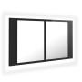 Armario espejo de baño LED acrílico negro brillo 80x12x45 cm de vidaXL, Tocadores de baño - Ref: Foro24-804970, Precio: 74,05...