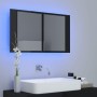 Armario espejo de baño LED acrílico negro brillo 80x12x45 cm de vidaXL, Tocadores de baño - Ref: Foro24-804970, Precio: 74,05...