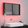 Armario espejo de baño LED acrílico negro brillo 80x12x45 cm de vidaXL, Tocadores de baño - Ref: Foro24-804970, Precio: 74,05...