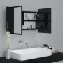 Armario espejo de baño LED acrílico negro brillo 80x12x45 cm de vidaXL, Tocadores de baño - Ref: Foro24-804970, Precio: 74,05...