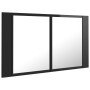 Armario espejo de baño LED acrílico negro brillo 80x12x45 cm de vidaXL, Tocadores de baño - Ref: Foro24-804970, Precio: 74,05...