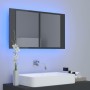 Armario espejo de baño luz LED acrílico gris brillo 80x12x45 cm de vidaXL, Tocadores de baño - Ref: Foro24-804971, Precio: 55...