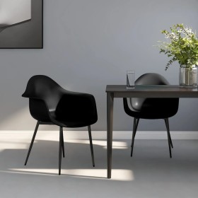 Dining chairs 2 units black PP by vidaXL, dining chairs - Ref: Foro24-338076, Price: 133,51 €, Discount: %