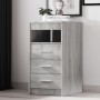 Gray Sonoma plywood chest of drawers 40x50x76 cm by vidaXL, Lockers and storage cabinets - Ref: Foro24-815094, Price: 75,43 €...