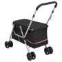 Zusammenklappbarer Hundekinderwagen aus schwarzem Leinenstoff, 100 x 49 x 96 cm von vidaXL, Kinderwagen für Haustiere - Ref: ...