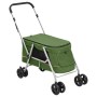 Zusammenklappbarer Hundekinderwagen, grüner Leinenstoff, 100 x 49 x 96 cm von vidaXL, Kinderwagen für Haustiere - Ref: Foro24...