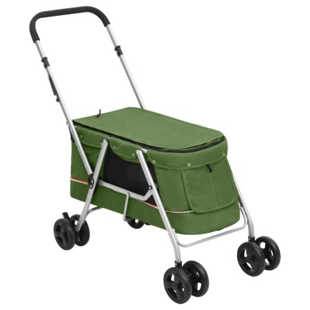 Folding dog stroller green linen fabric 100x49x96 cm by vidaXL, pet strollers - Ref: Foro24-172204, Price: 115,81 €, Discount: %