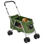 Folding dog stroller green linen fabric 100x49x96 cm by vidaXL, pet strollers - Ref: Foro24-172204, Price: 115,81 €, Discount: %