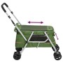 Zusammenklappbarer Hundekinderwagen, grüner Leinenstoff, 100 x 49 x 96 cm von vidaXL, Kinderwagen für Haustiere - Ref: Foro24...