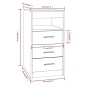 Gray Sonoma plywood chest of drawers 40x50x76 cm by vidaXL, Lockers and storage cabinets - Ref: Foro24-815094, Price: 75,43 €...