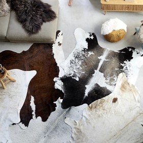 Real cowhide rug black and white 150x170 cm by vidaXL, Rugs - Ref: Foro24-284343, Price: 176,59 €, Discount: %