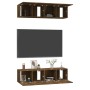 TV wall furniture 4 units engineered wood smoke oak 60x30x30cm by vidaXL, TV Furniture - Ref: Foro24-3120203, Price: 132,99 €...