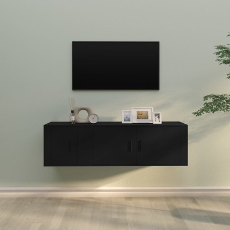 2-piece black plywood TV furniture set by vidaXL, TV Furniture - Ref: Foro24-3188423, Price: 95,12 €, Discount: %