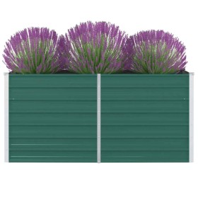 Elevated green galvanized steel planter 160x80x77cm by vidaXL, Pots and planters - Ref: Foro24-47010, Price: 60,83 €, Discoun...