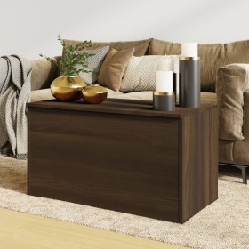 Oak brown plywood storage trunk 84x42x46cm by vidaXL, Toy chests - Ref: Foro24-815194, Price: 60,99 €, Discount: %