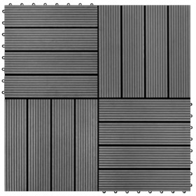 WPC porch tiles 30x30 cm 2 m² gray 22 units by vidaXL, Floors and carpets - Ref: Foro24-277797, Price: 92,99 €, Discount: %